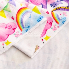 100 polyester minky fabric, unicorn digital printing for baby blanket