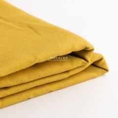 Solid mustard linen cotton blend fabric