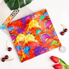 Digital printed cotton spandex fabric with colorful dinos