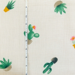 Water color cactus printed100% cotton swaddling wrap blanket