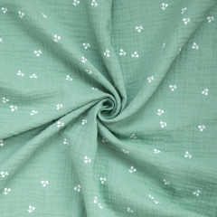 Lightweight soft comfortable custom screen printing organic muslin cotton gauze fabric for baby